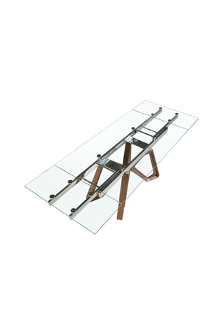 Tavolo da pranzo allungabile in vetro e legno - 160/240 x 90 x 76 cm
