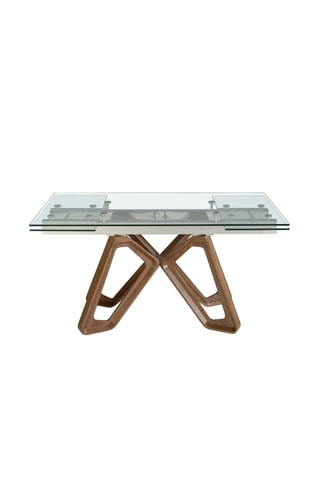 Tavolo da pranzo allungabile in vetro e legno - 160/240 x 90 x 76 cm