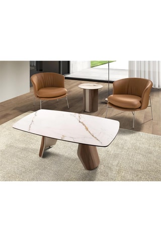 Tavolino in porcellana e legno - 120 x 70 x 43 cm