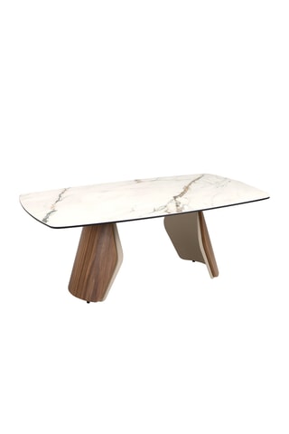 Tavolino in porcellana e legno - 120 x 70 x 43 cm