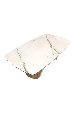 Tavolino in porcellana e legno - 120 x 70 x 43 cm