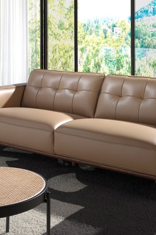 Divano - Beige - 3 posti - In pelle