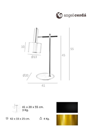 Lampada da tavolo LED - Nero e dorato