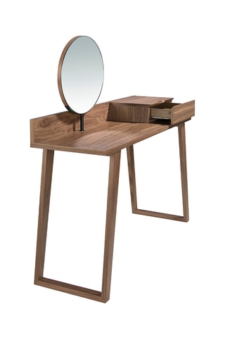 Toeletta con specchio orientabile - Effetto noce - 120 x 45 x 126 cm