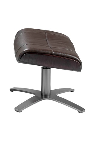 Poggiapiedi in pelle - Marrone scuro - 39 x 52 x 40 cm