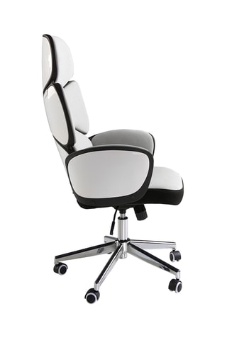 Sedia da scrivania con ruote - 
Bianco e nero
