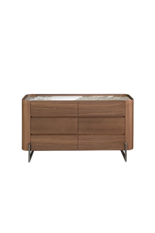 Comò 6 cassetti - Neutro e bianco - Legno - 104 x 45 x 145 cm