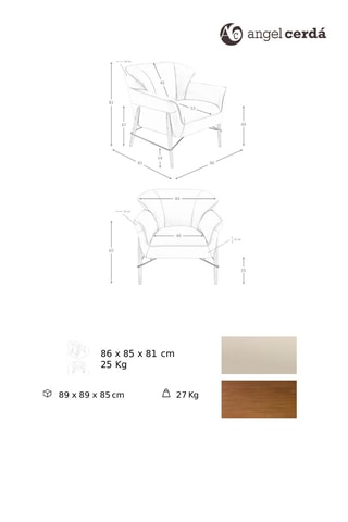 Poltrona - Beige - In pelle