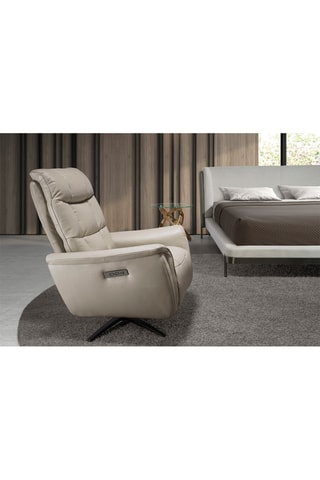 Poltrona - Crema - In pelle