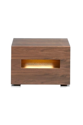 Comodino con LED - Effetto noce - 58 x 38 x 41 cm