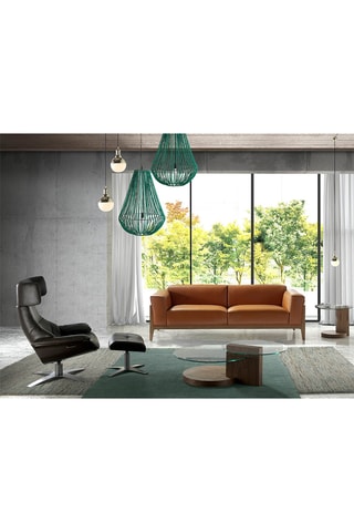 Poltrona girevole in pelle - Marrone scuro - 88 x 85 x 105 cm