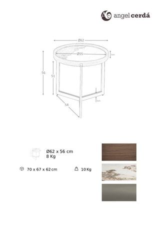 Tavolino in porcellana - 62 x 56 x 62 cm