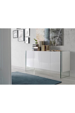 Credenza 4 ante - Bianco e trasparente