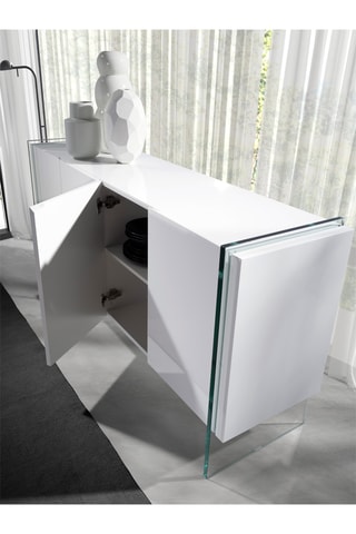 Credenza 4 ante - Bianco e trasparente