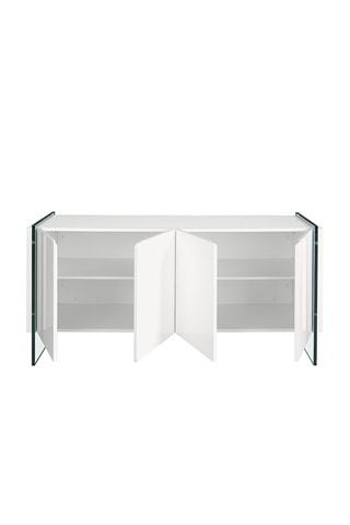 Credenza 4 ante - Bianco e trasparente