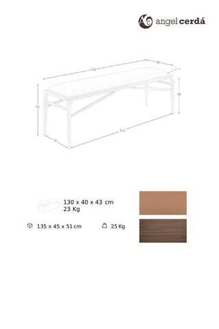 Panca in legno - 130 x 40 x 43 cm