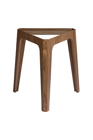 Tavolino in legno e vetro - Effetto noce - 44 x 44 x 55 cm