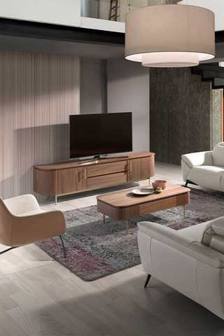 Mobile TV 2 ante - Neutro - Struttura in noce - 220 x 55 x 45 cm