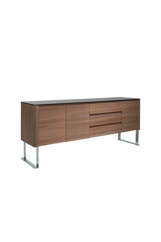 Credenza 3 ante - Effetto noce e argentato