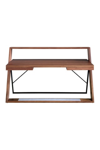 Scrivania in legno - Effetto noce e nero - 170 x 105 x 76 cm
