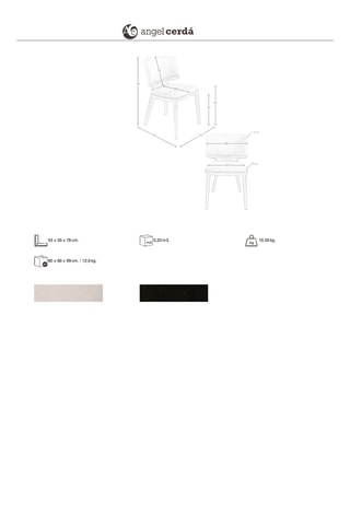 Sedia in rovere - 53 x 55 x 78 cm