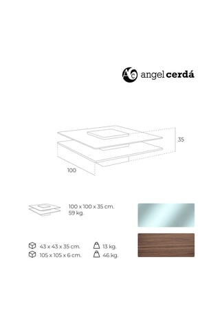 Tavolino in vetro - 100 x 35 x 100 cm