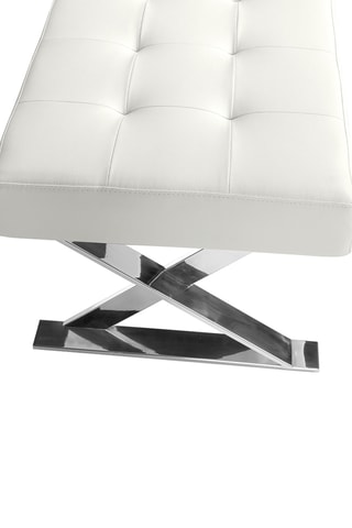 Panca fondo letto - Bianco e argentato - 120 x 45 x 42 cm
