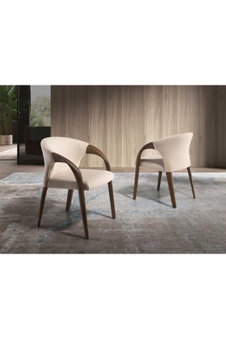 Sedia - Beige ed effetto noce - 62 x 61 x 78 cm