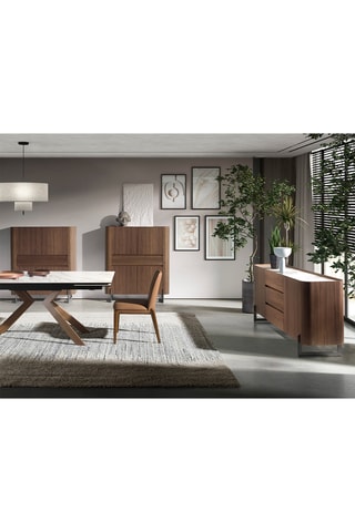 Credenza 2 ante in legno placcato noce - 180 x 80 x 45 cm
