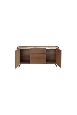 Credenza 2 ante in legno placcato noce - 180 x 80 x 45 cm