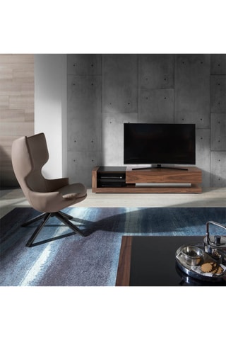 Mobile TV 3 cassetti - Neutro e nero - Struttura in noce - 180 x 45 x 38 cm