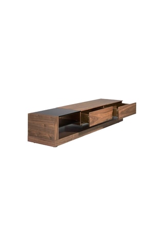 Mobile TV 3 cassetti - Neutro e nero - Struttura in noce - 180 x 45 x 38 cm