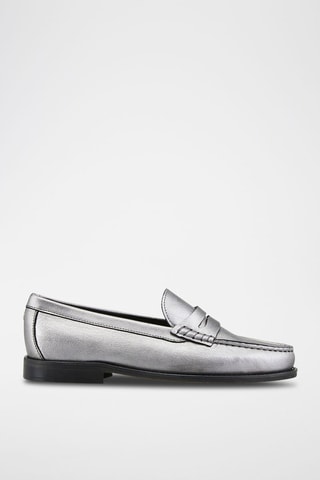 Leren Mocassins Pauline - Zilverkleurig