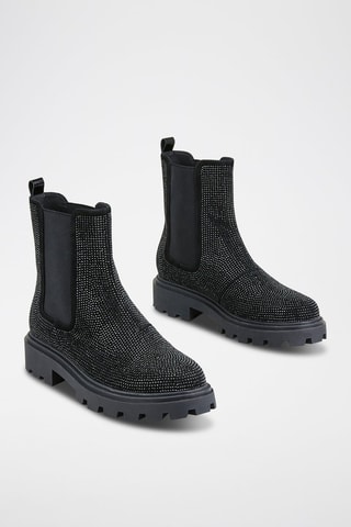 Nubuck Enkellaarzen - Zwart