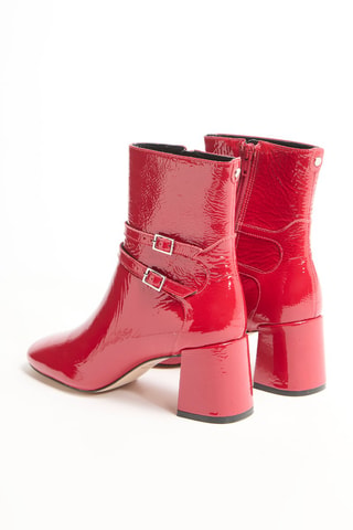 Leren Enkellaarzen - Rood