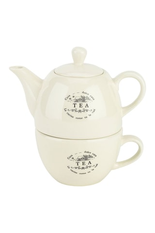 Théière et tasse en porcelaine Dolce Ca La Casa - 20 cl