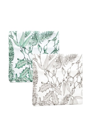 2 serviettes de table - 45 x 45 cm - Blanc