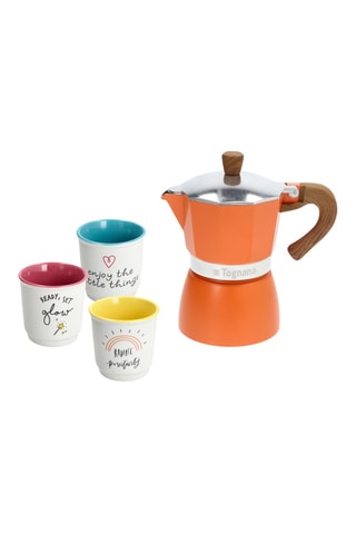 Cafetière et 3 tasses en porcelaine