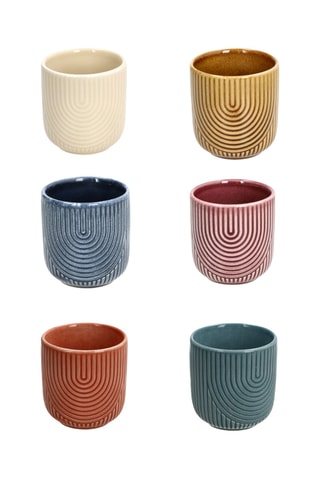 6 tasses à expresso en grès - 10 cl