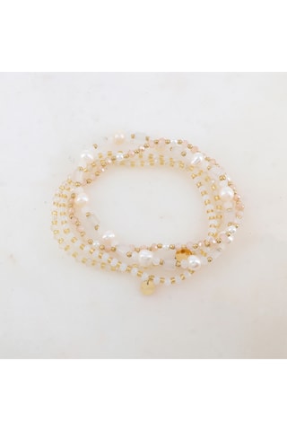4 bracelets - Agates et perles de culture d'eau douce
