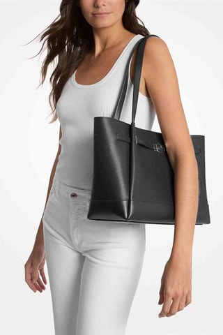 Sac porté épaule en cuir - Noir