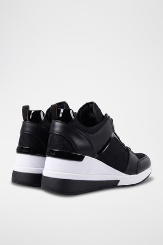 Baskets compensées en cuir - Noir