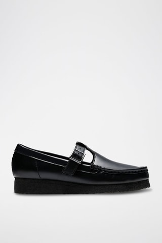 Babies compensées en cuir Wallabee - Noir