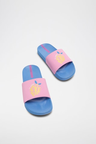 Claquettes - Bleu clair et rose