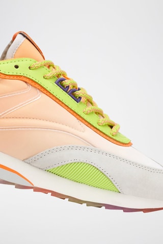 Baskets en cuir Lychee - Orange et vert