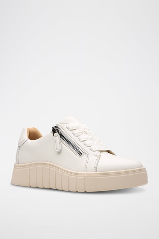 Baskets plateformes en cuir Mykah - Blanc cassé