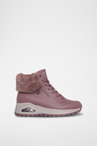 Bottines fourrées en cuir - Rose