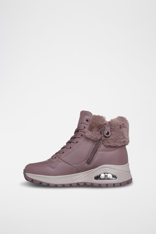 Bottines fourrées en cuir - Rose