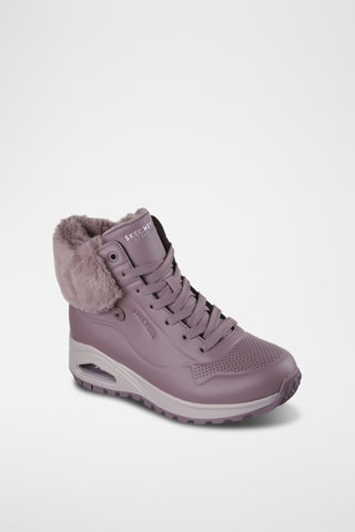 Bottines fourrées en cuir - Rose