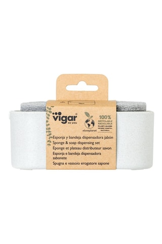 Plateau distributeur de savon et éponge